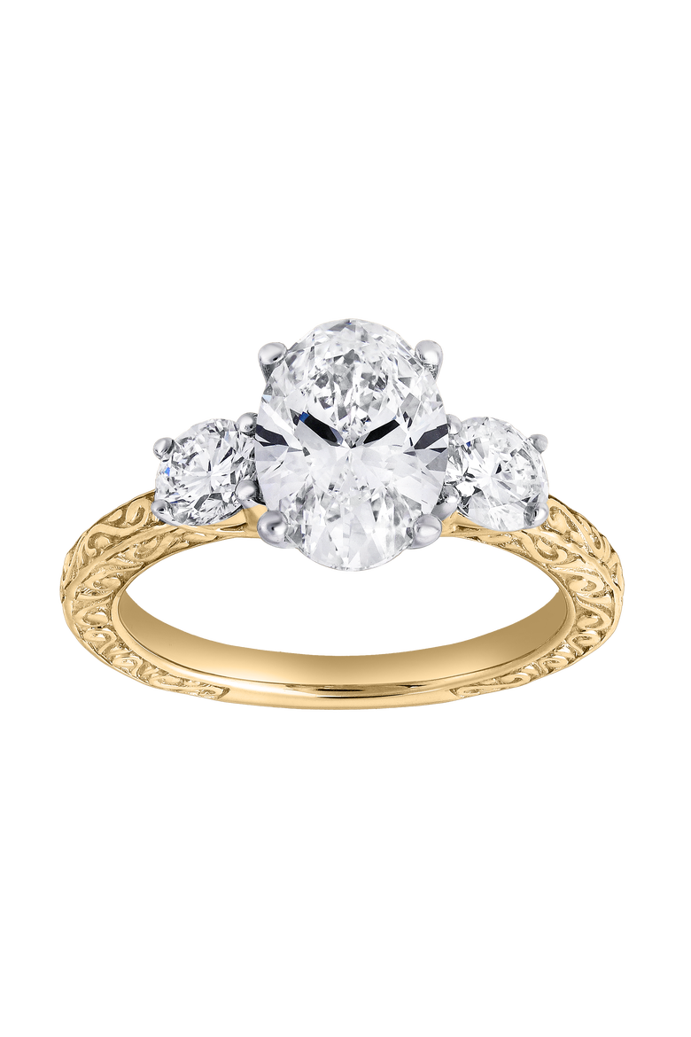 Caldria 14K Gold 2.65 Ct Oval Lab Grown Diamond Engagement Ring, Main, color, 14K Yellow Gold