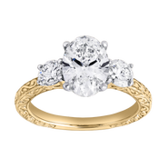 LuvMyJewelry Caldria 14K Gold 2.65 Ct Oval Lab Grown Diamond Engagement Ring