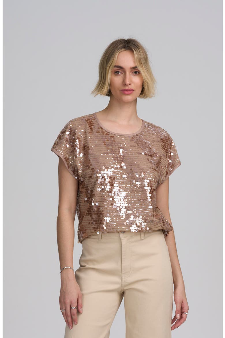 Sequin Tee, Main, color, CAPPUCCINO