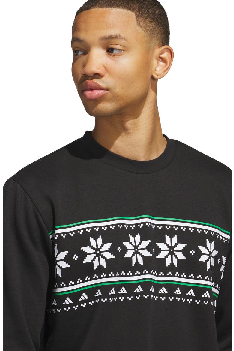 Holiday Print Crewneck Sweatshirt, Alternate, color, BLACK