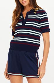 The Upside Archie Stripe Knit Polo