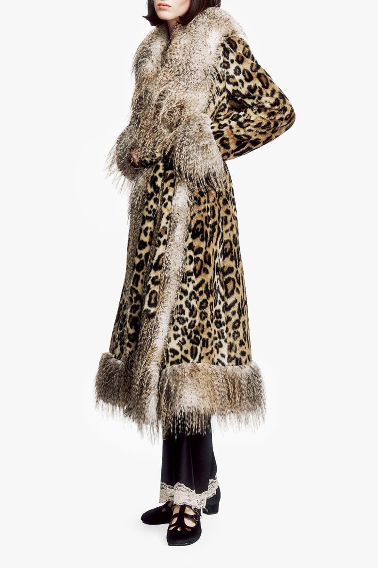 Leopard Faux Fur Belted, Alternate, color, HONEY MULTI