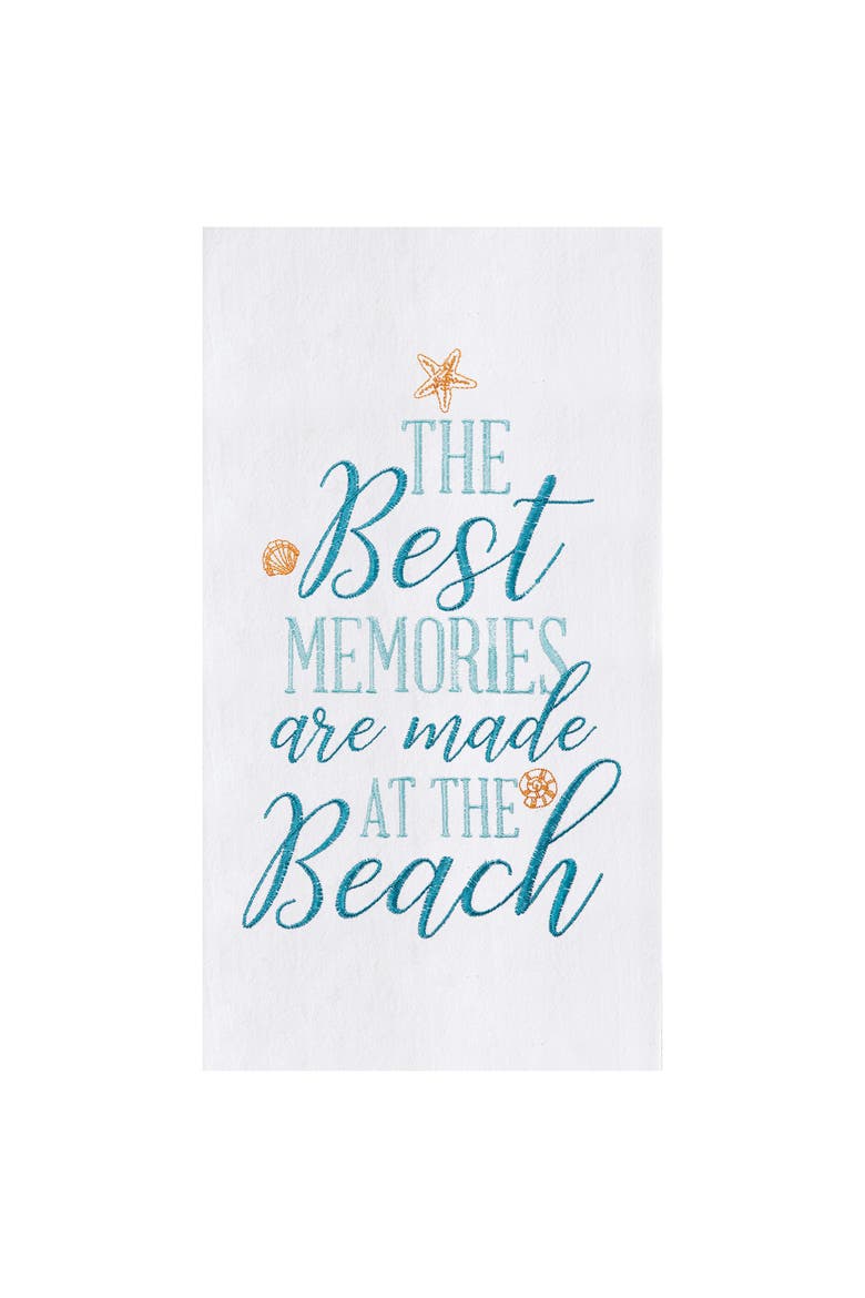 Best Memories Embroidered Cotton Flour Sack Kitchen Towel Dishtowel, Main, color, White