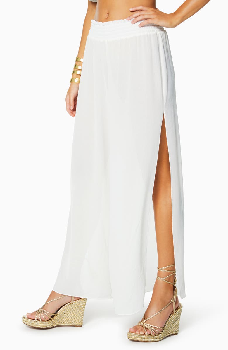 Athena Semisheer Split Hem Wide Leg Cover-Up Pants