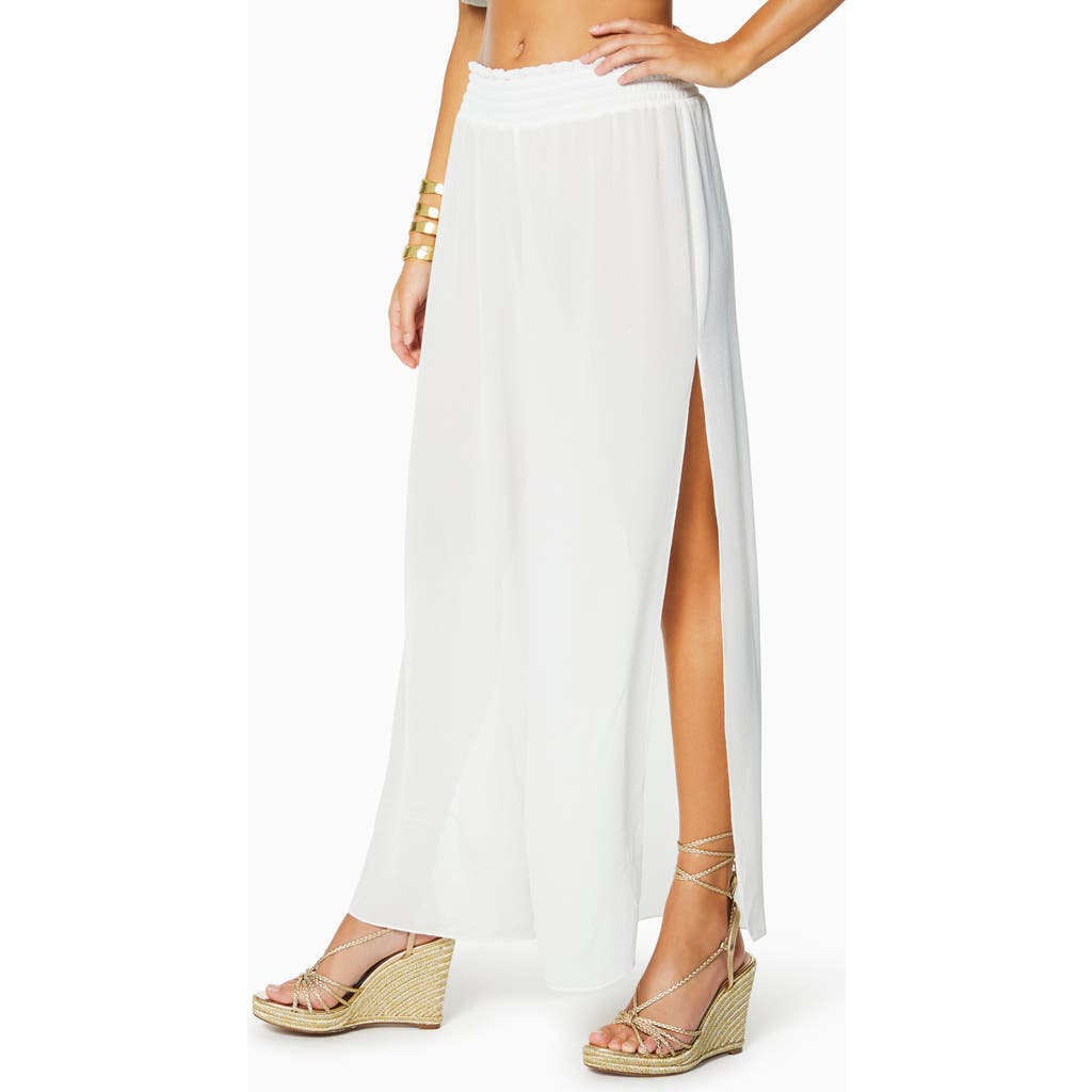 RAMY BROOK RAMY BROOK ATHENA SEMISHEER SPLIT HEM WIDE LEG COVER-UP PANTS