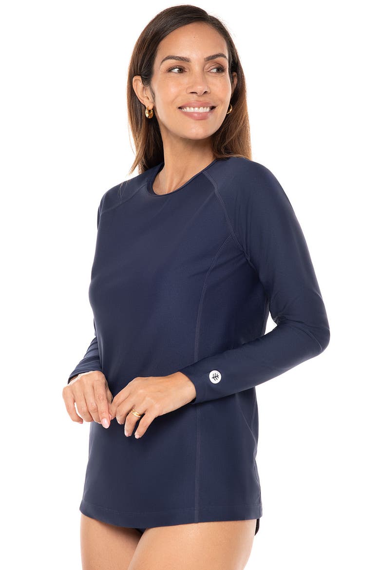 Women's Hightide Long Sleeve Swim Shirt, UPF 50+ Sun Protection, Alternate, color, Navy