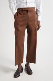 Thom Browne Cotton Twill Crop Chinos