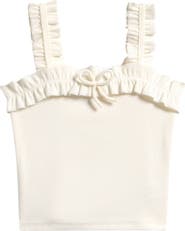 TENLY Kids' Ruffle Bow Rib Tank
