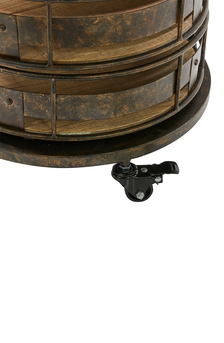SONOMA SAGE HOME Brown Metal Farmhouse Storage Cart with Wheels, Alternate, color,
