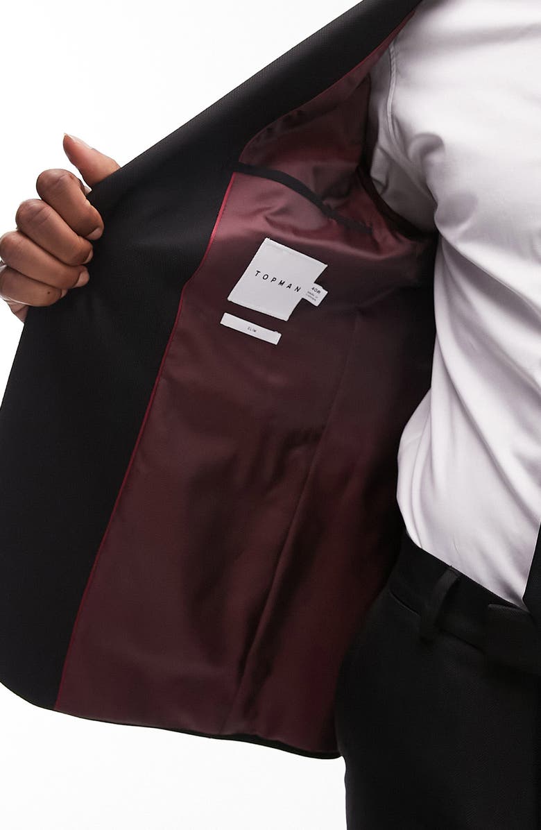 Topman Textured Slim Fit Suit Jacket, Alternate, color, 