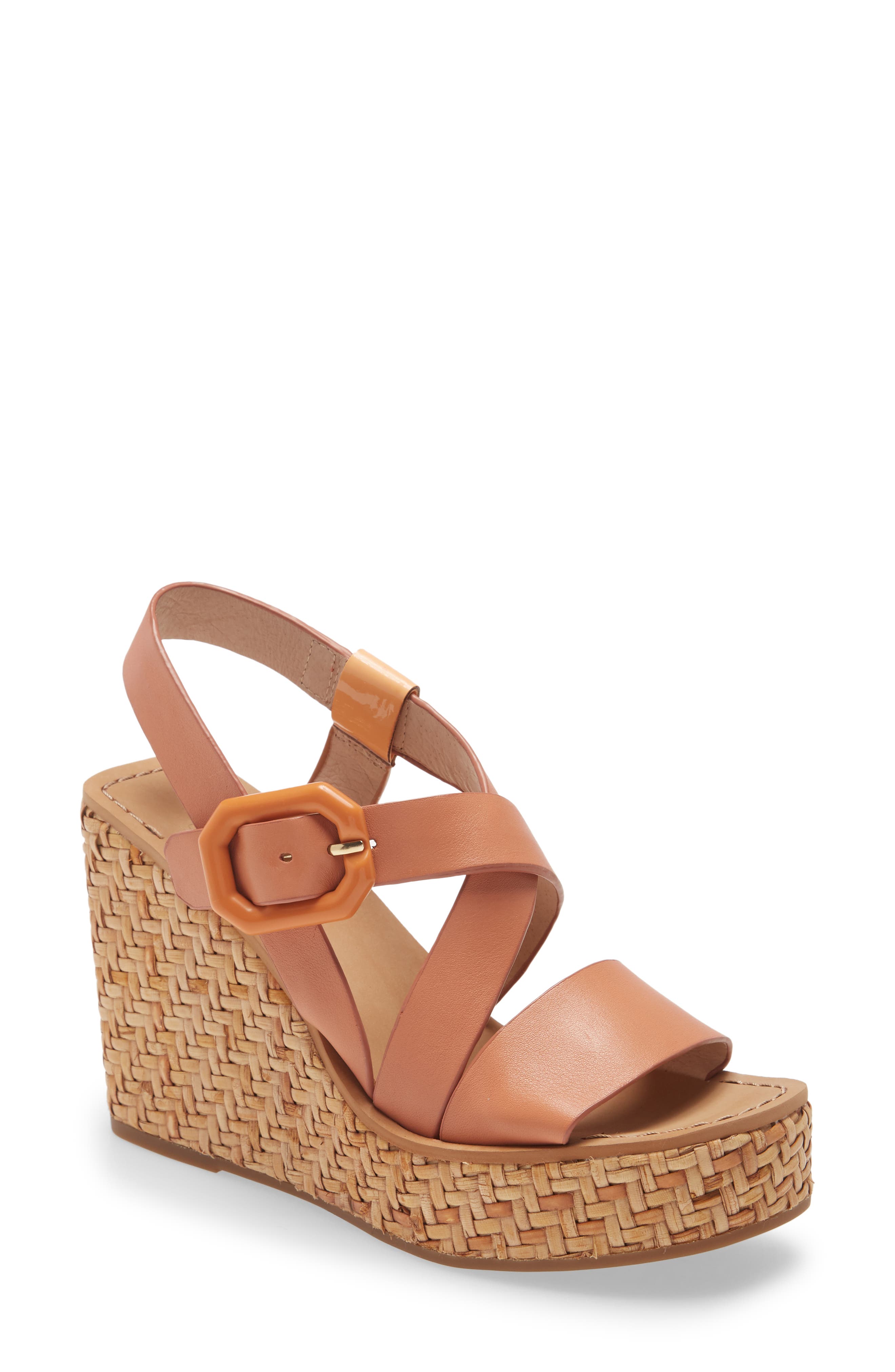 Palina Platform Wedge Sandal, Main, color, PEACH CLAY AND CORALINE