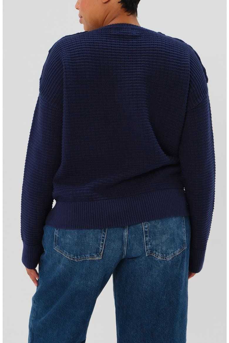 Women's Maternity & Nursing Sweater with Button Detail & Hidden Thumbhole Feature, Alternate, color, Blue