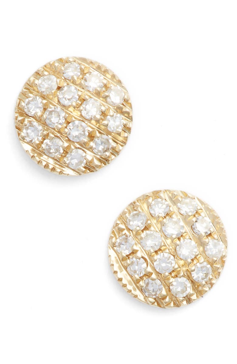 Dana Rebecca Designs 'Lauren Joy' Diamond Disc Stud Earrings, Main, color,