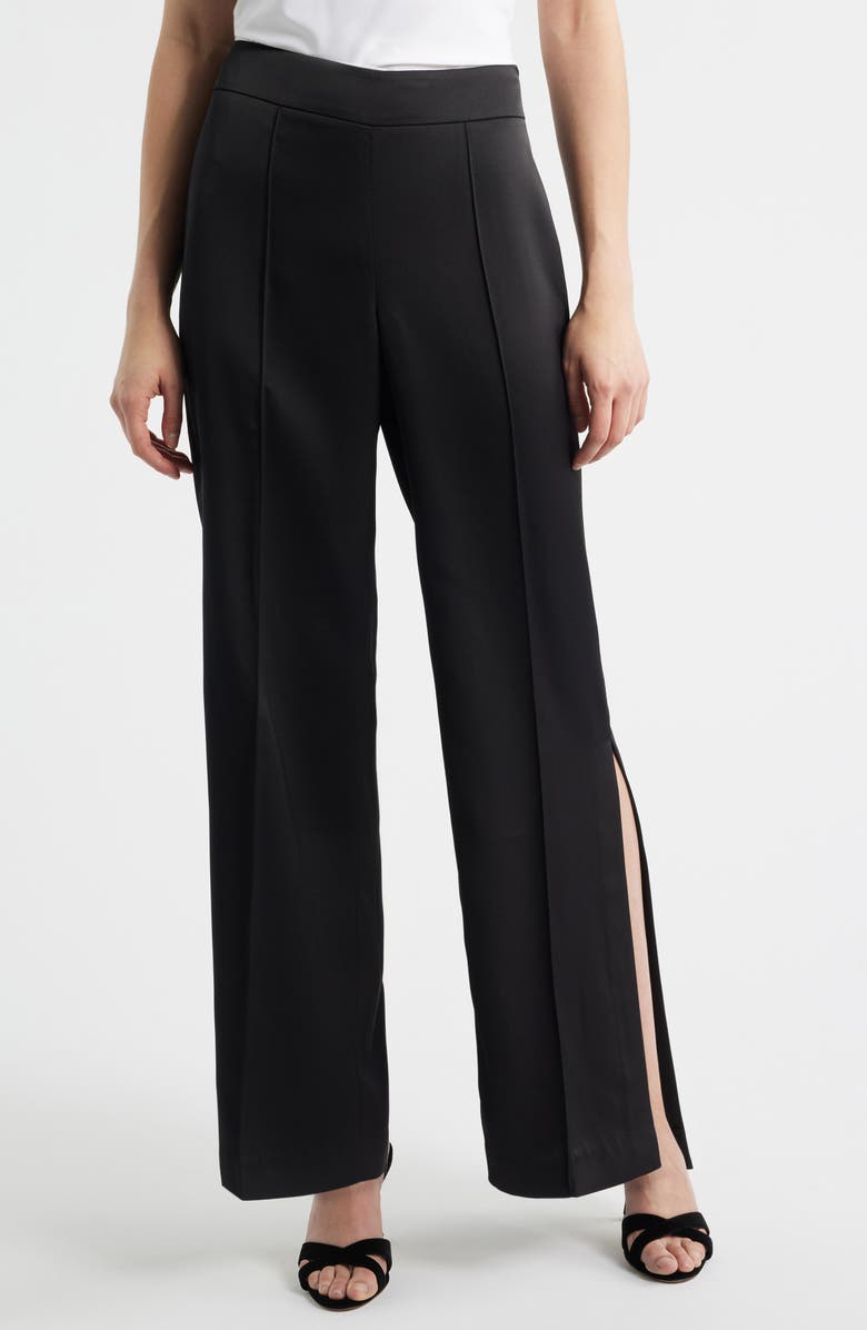 Elie Tahari The Gina Ankle Wide Leg Pants, Main, color, Noir