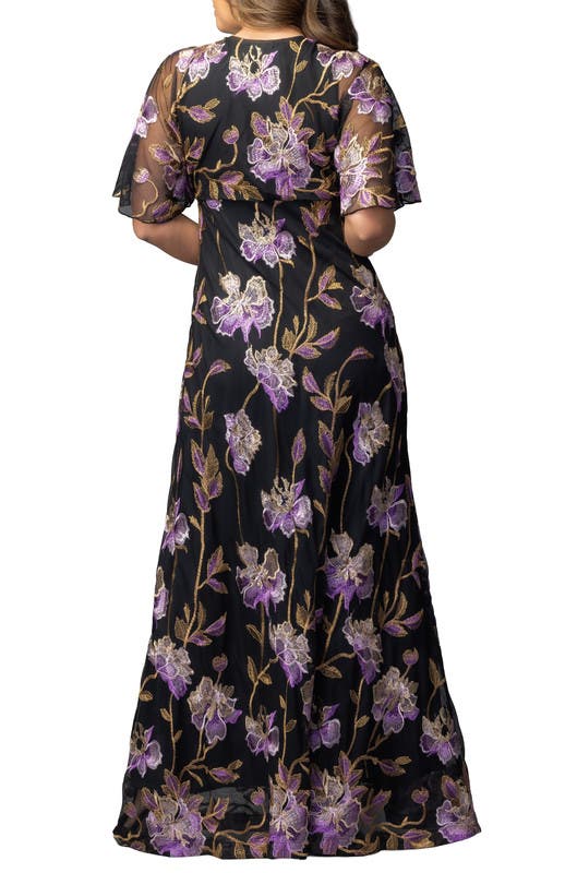 Embroidered Elegance Evening Gown with Sleeves - image 4
