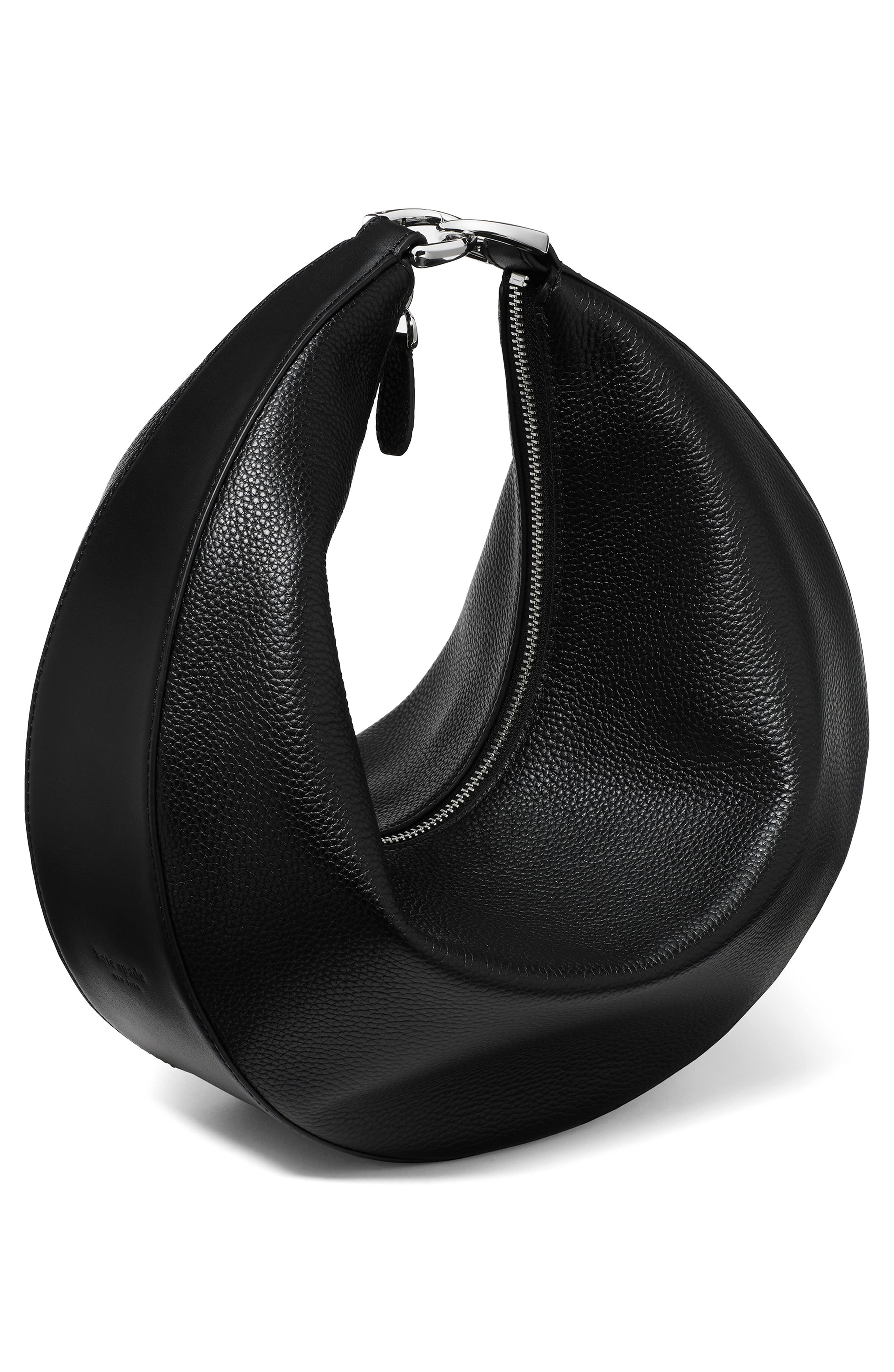 Kate Spade New York large duo pebbled leather crossbody bag, Alternate, color, Black