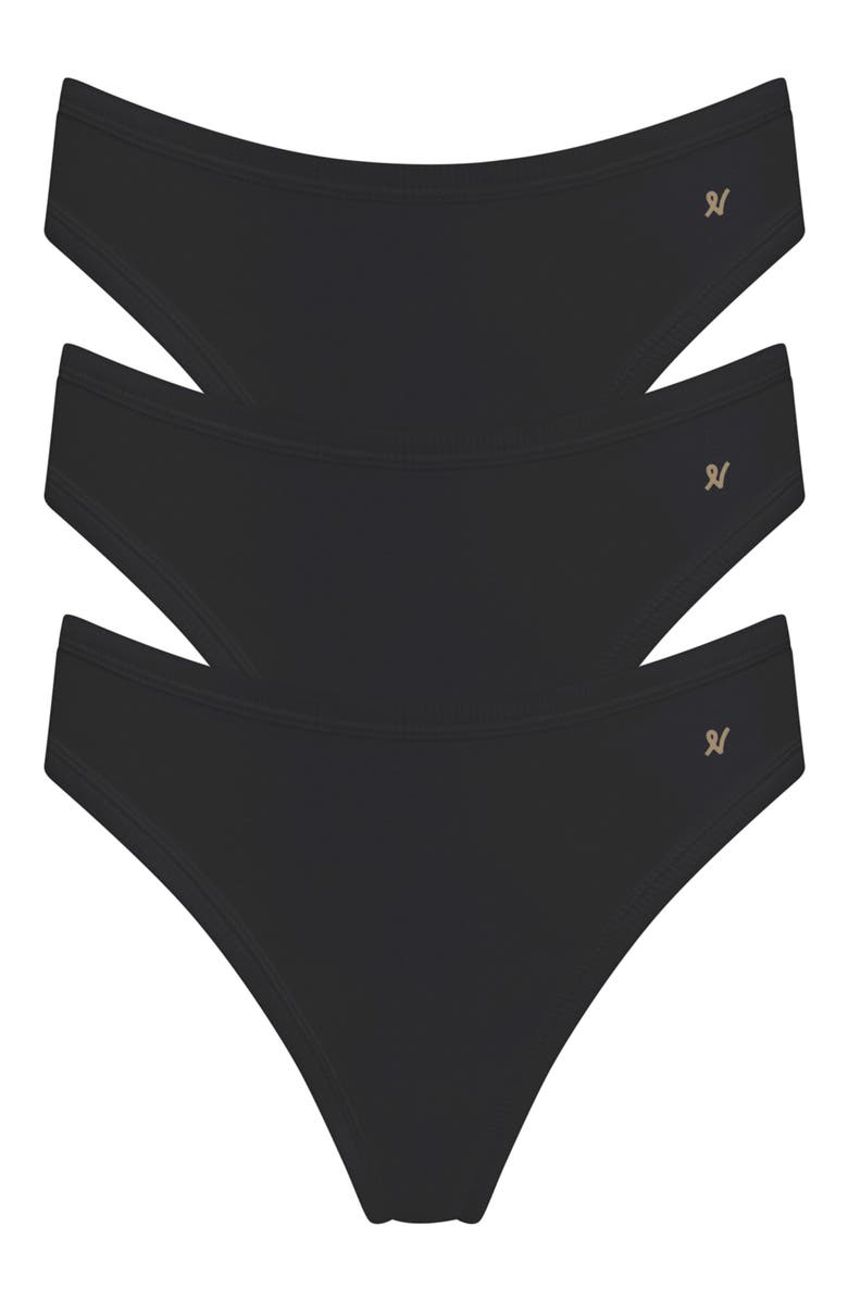 Nudea The Organic Cotton Mini Brief 3 Pack, Alternate, color, Black