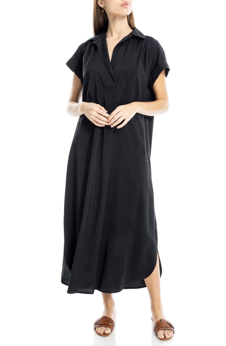 MAX STUDIO Short Sleeve Maxi Shirtdress, Alternate, color,