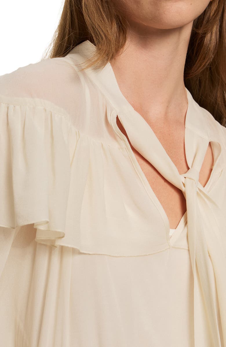 Sanctuary Fade Into You Ruffle Georgette Top, Alternate, color, Vintage Ivory