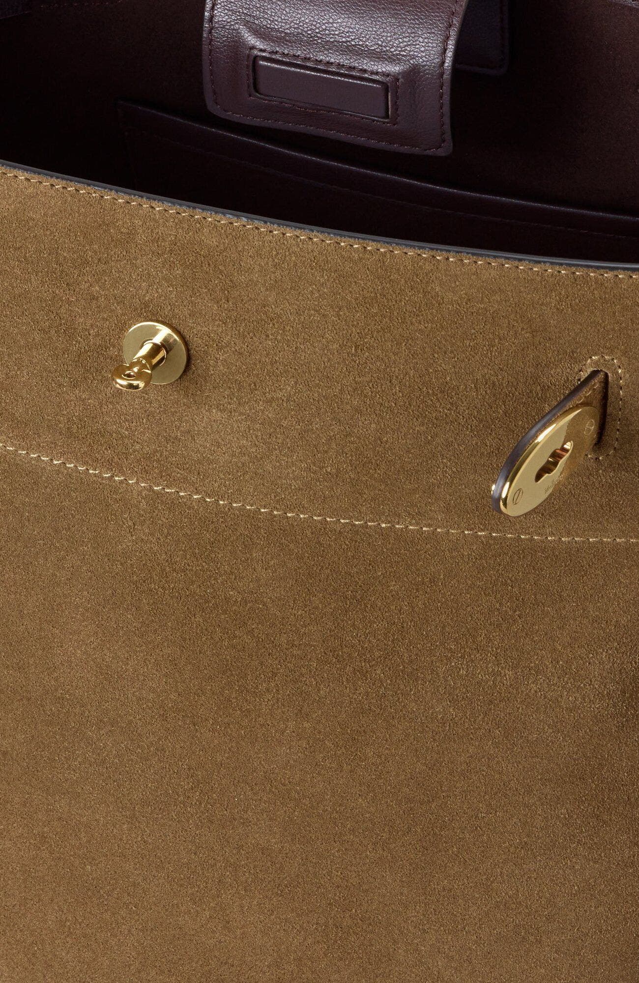 Mulberry Large Islington Bucket Suede, Alternate, color, 