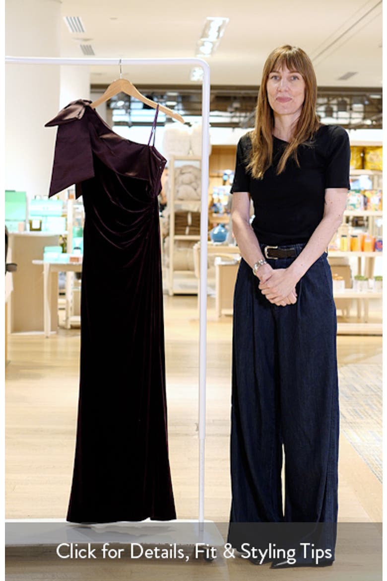 Velvet & Satin One-Shoulder Gown video