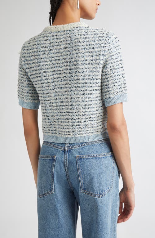 St John St. John Sequin Eyelash Cardigan In Blue