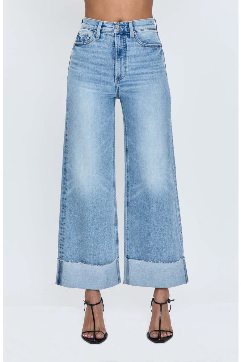 Lana Raw Hem Ankle Wide Leg Jeans, Alternate, color, SNOWCAT