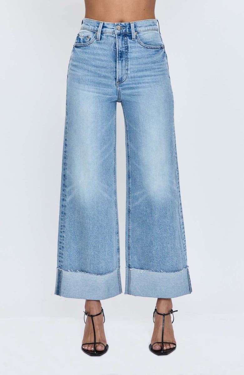 Pistola Lana Raw Hem Ankle Wide Leg Jeans, Alternate, color, Snowcat