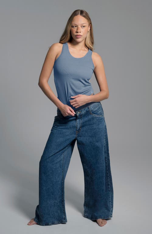 Woxer Pima Cotton Blend Rib Tank In Blue