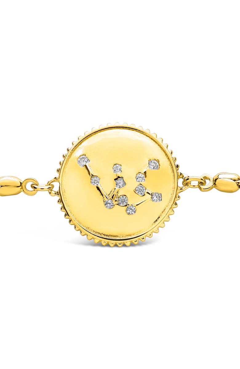Sterling Forever Sterling Silver Constellation Disk Bolo Bracelet, Alternate, color, Gold- Aquarius