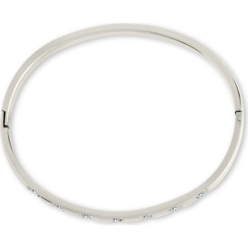 Sterling Forever Ainslow Cubic Zirconia Bangle Bracelet In Silver