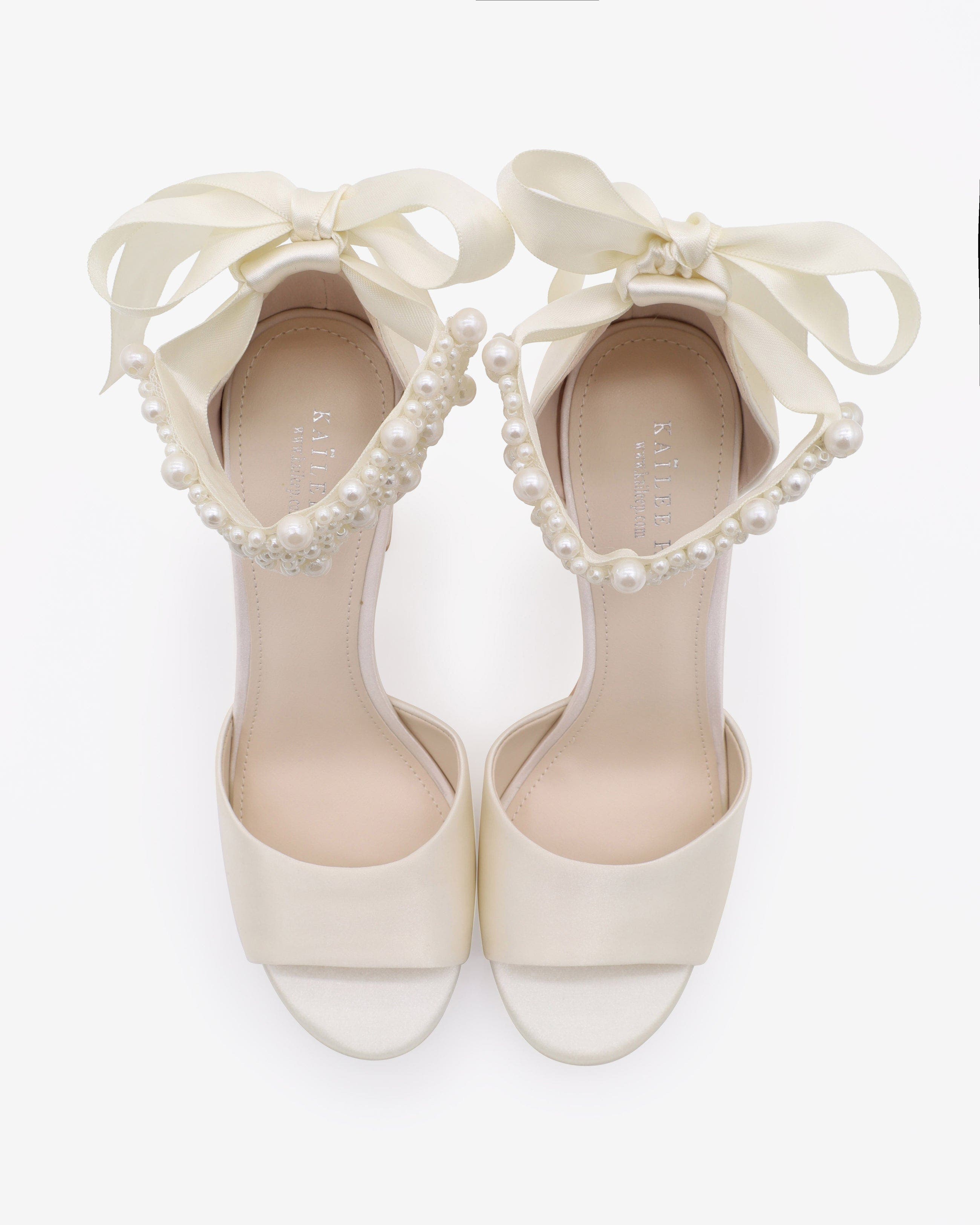 Sasha Satin Block Heel Wedding Sandals with Perla Ankle Strap, Alternate, color, Ivory