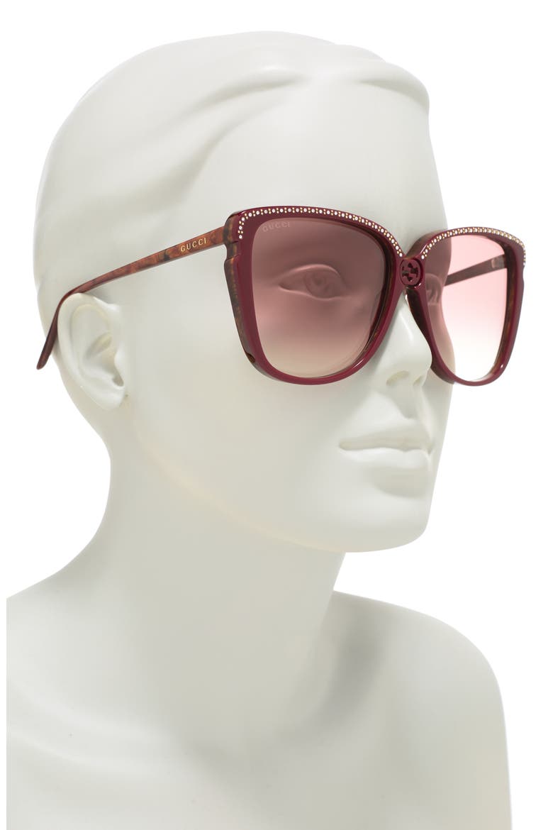 63mm Sunglasses, Alternate, color, BURGUNDY