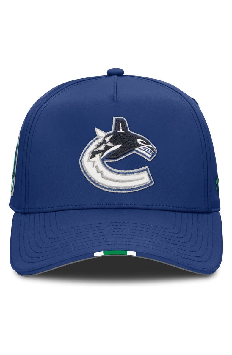 FANATICS Men's Fanatics Blue Vancouver Canucks 2025 NHL Draft Authentic Pro On-Stage Podium A-Frame Adjustable Hat, Alternate, color, Blue