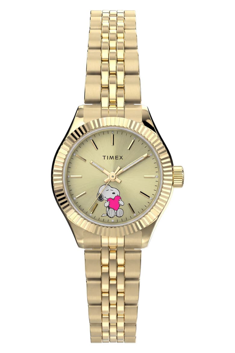 Peanuts Legacy Mini Heart Hug Bracelet Watch, Main, color, GOLD