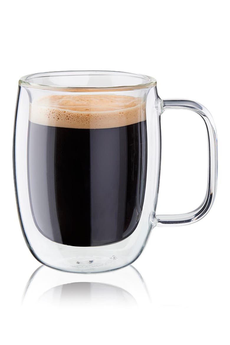 Sorrento Plus Set of 2 Double Wall Glass Espresso Mugs, Alternate, color, CLEAR