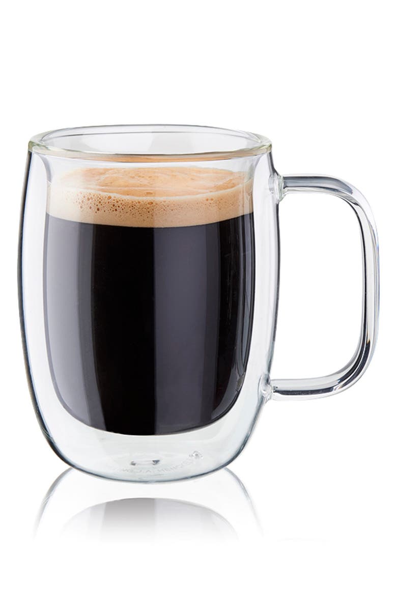 ZWILLING Sorrento Plus Set of 2 Double Wall Glass Espresso Mugs, Alternate, color, Clear