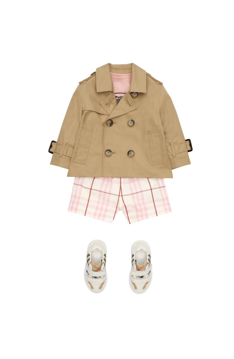 Burberry Girls' Check Cotton Shorts, Alternate, color, Flora Pink