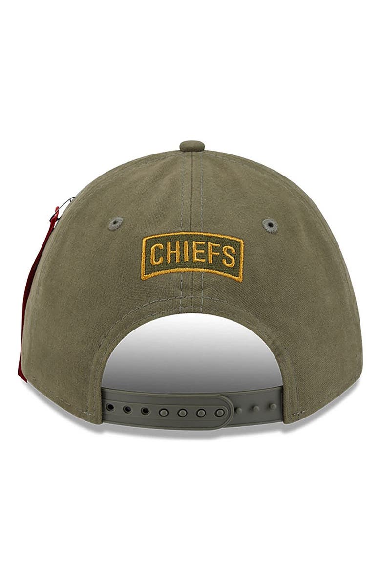 Men's New Era x Alpha Industries  Olive Kansas City Chiefs A-Frame 9FORTY Adjustable Hat, Alternate, color, Olive