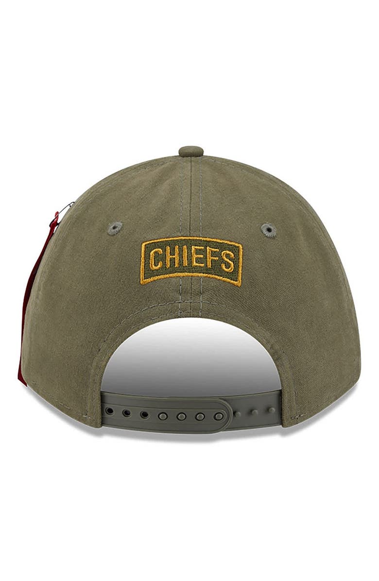 New Era x Alpha Industries Men's New Era x Alpha Industries  Olive Kansas City Chiefs A-Frame 9FORTY Adjustable Hat, Alternate, color, Olive