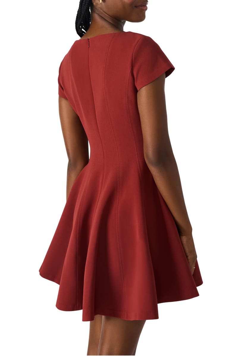 Steve Madden Nili Fit & Flare Minidress, Alternate, color, Russet Brown