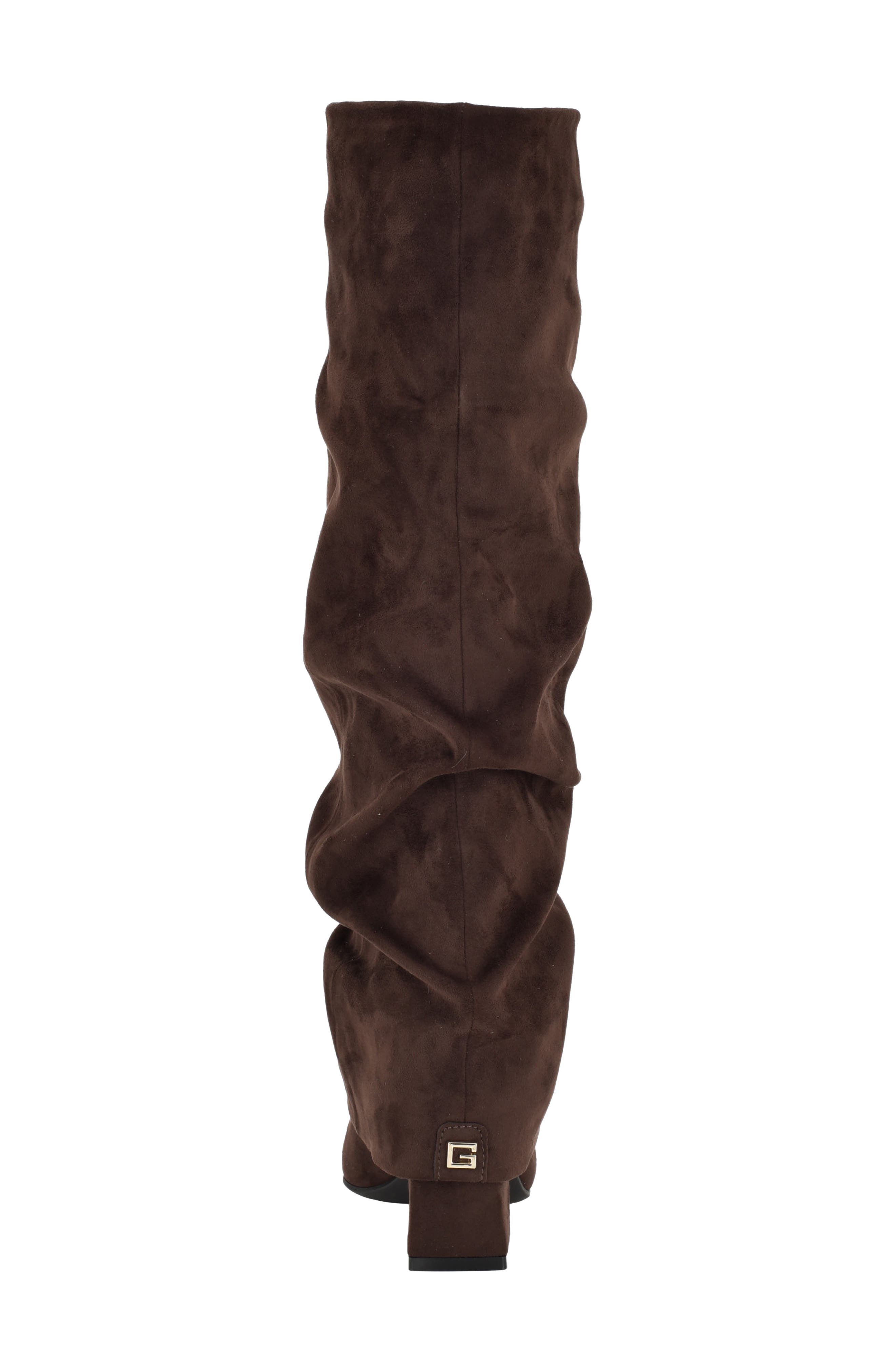 Geima Pointed Toe Slouch Foldover Boot, Alternate, color, DARK BROWN
