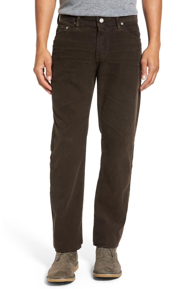 'Graduate' Tailored Straight Leg Corduroy Pants, Main, color, SULFUR DEEP BARK