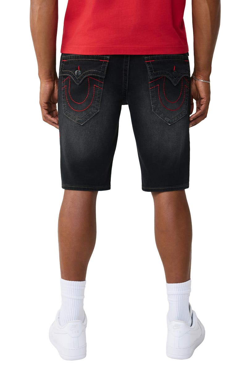 True Religion Ricky Straight Leg Denim Shorts, Alternate, color, Albarn Black Wash
