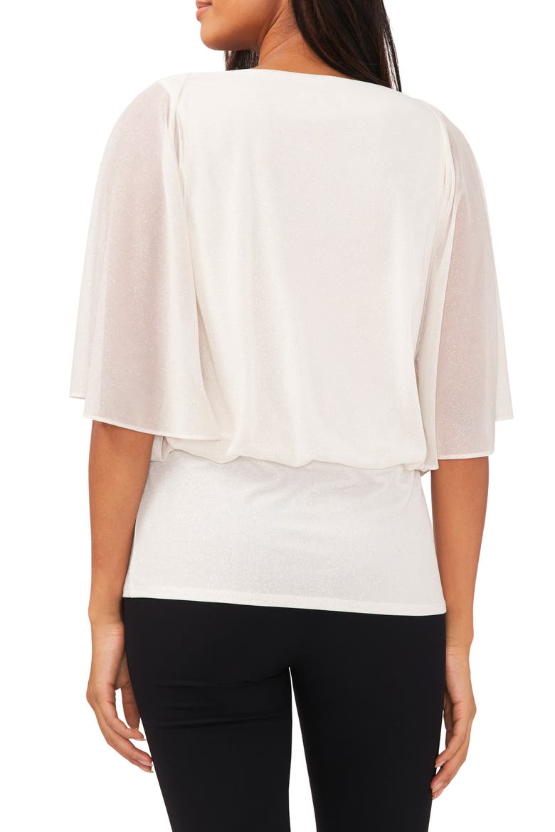 Banded Blouson Top, Alternate, color, IVORY/ GOLD