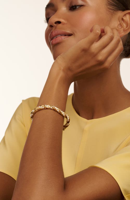 Ted Baker Tilaa Twisted Faux Pearl Cuff Bracelet In Gold Tone Pearl