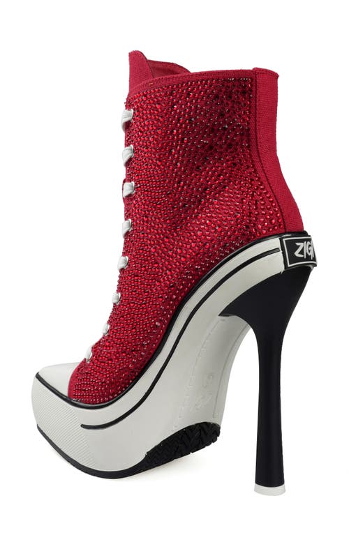 Zigi Adiel Platform Bootie In Red