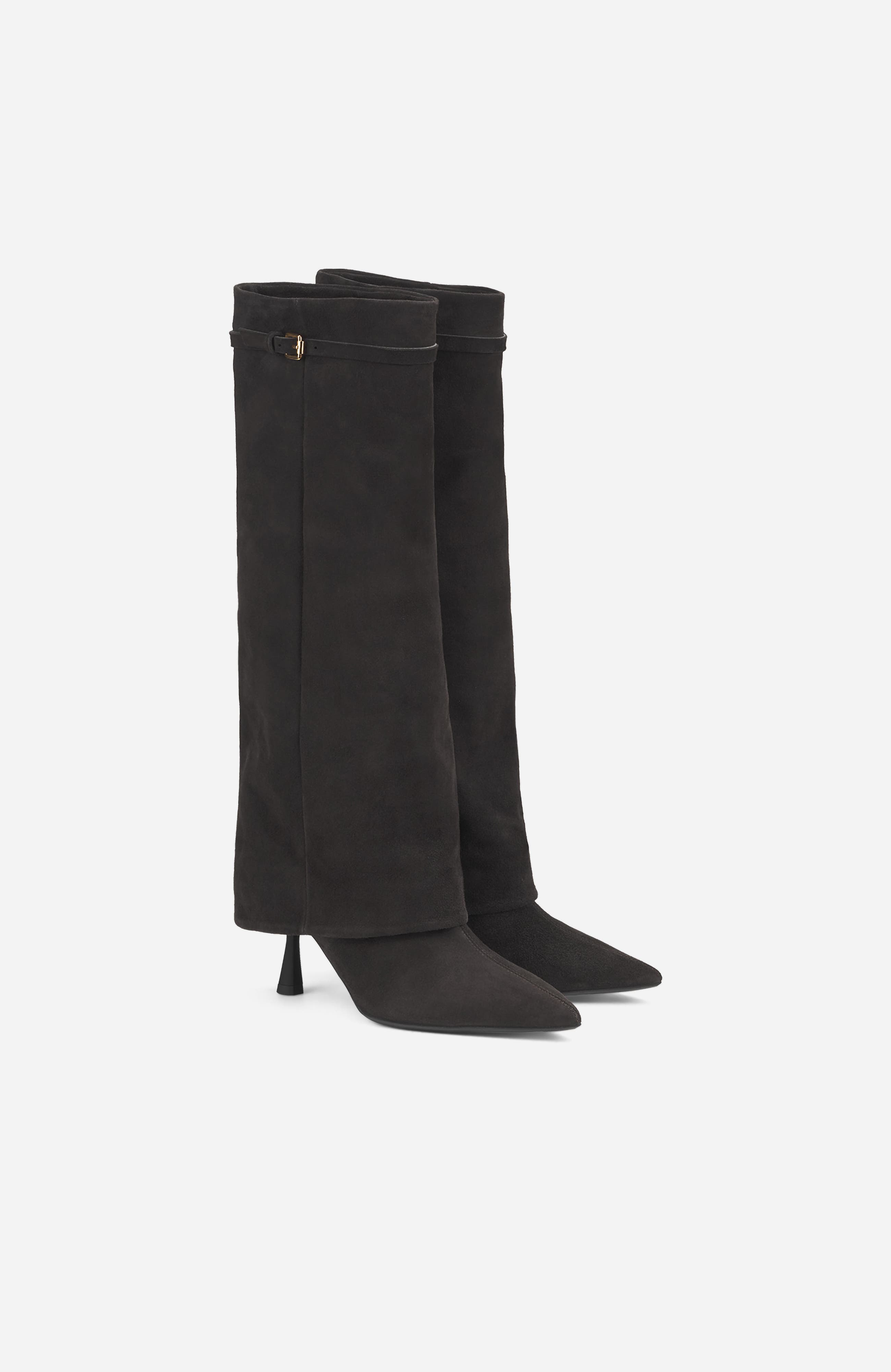 Ide High Velour Boot with Gaiter, Alternate, color, Moka Velour