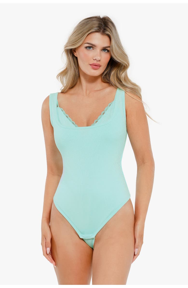 Popilush Shapewear Modal Tummy Control Inner Lace Cami Bodysuit, Main, color,
