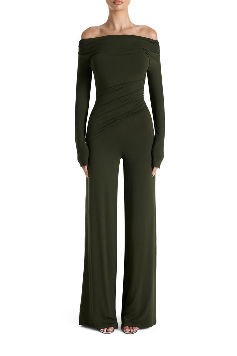 Pull-On Wide Leg Pants, Alternate, color, OLIVE